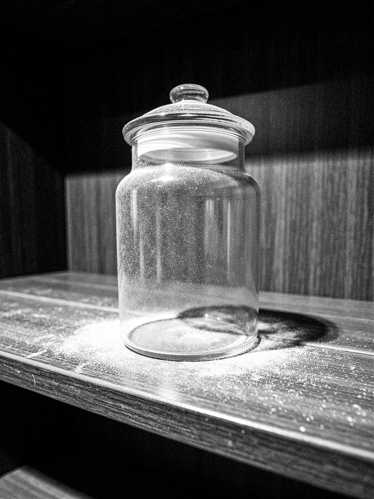 Archival apothecary jar in dark room
